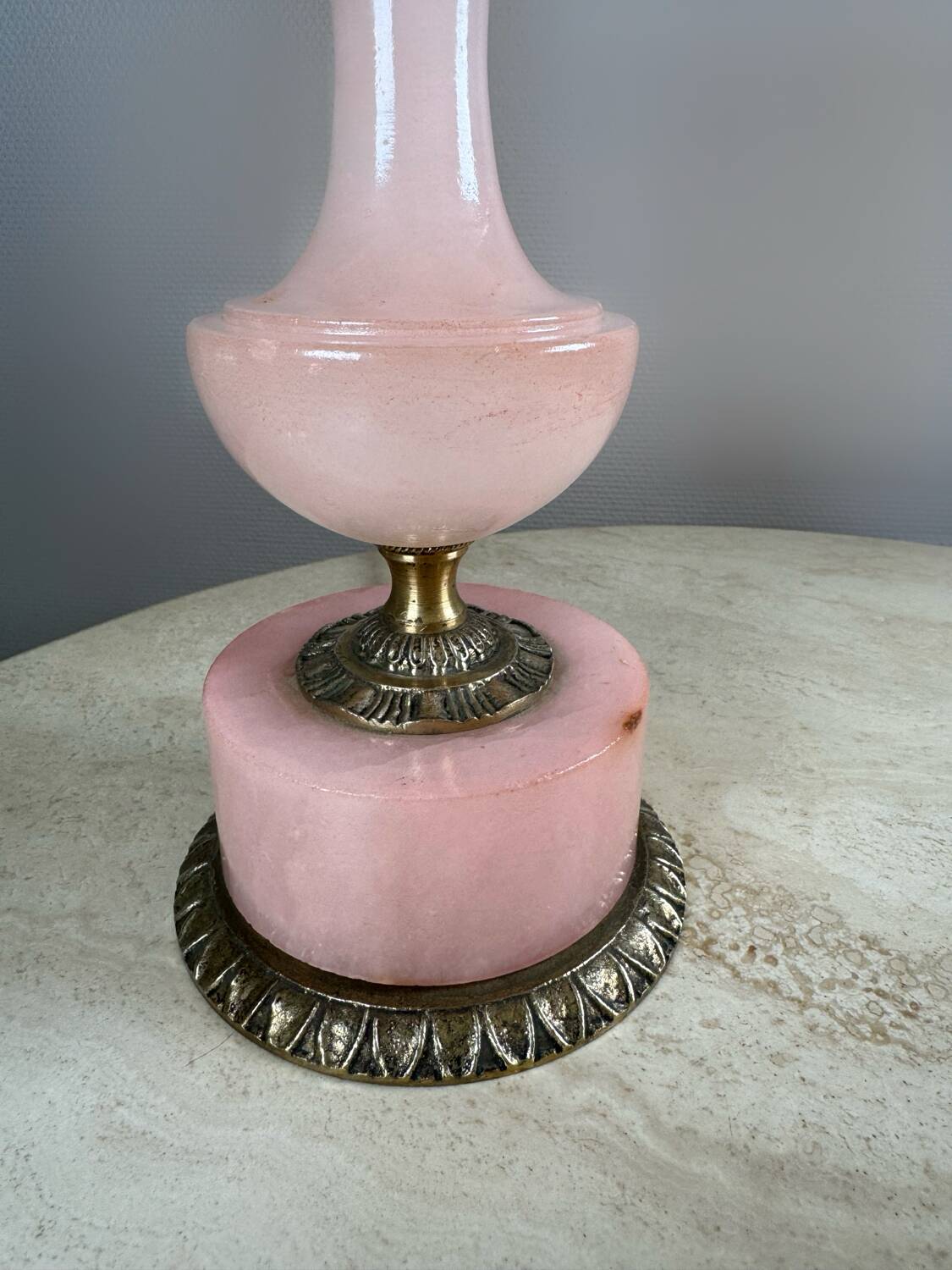 Lampes en albâtre rose années 60 (X2)