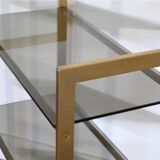 Italian glass and gold metal shelf from Artelano 1970