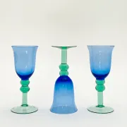 Trio of two-tone blown glasses