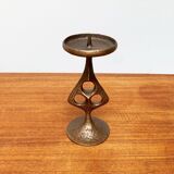 Brutalist metal candlestick mid-century