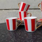 Striped cups and saucers