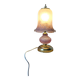 Vintage mushroom lamp pink heart - frosted glass tulip