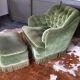 Fauteuil crapaud et repose-pieds