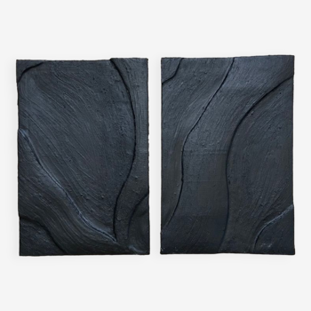 Tableaux texturés noirs mats