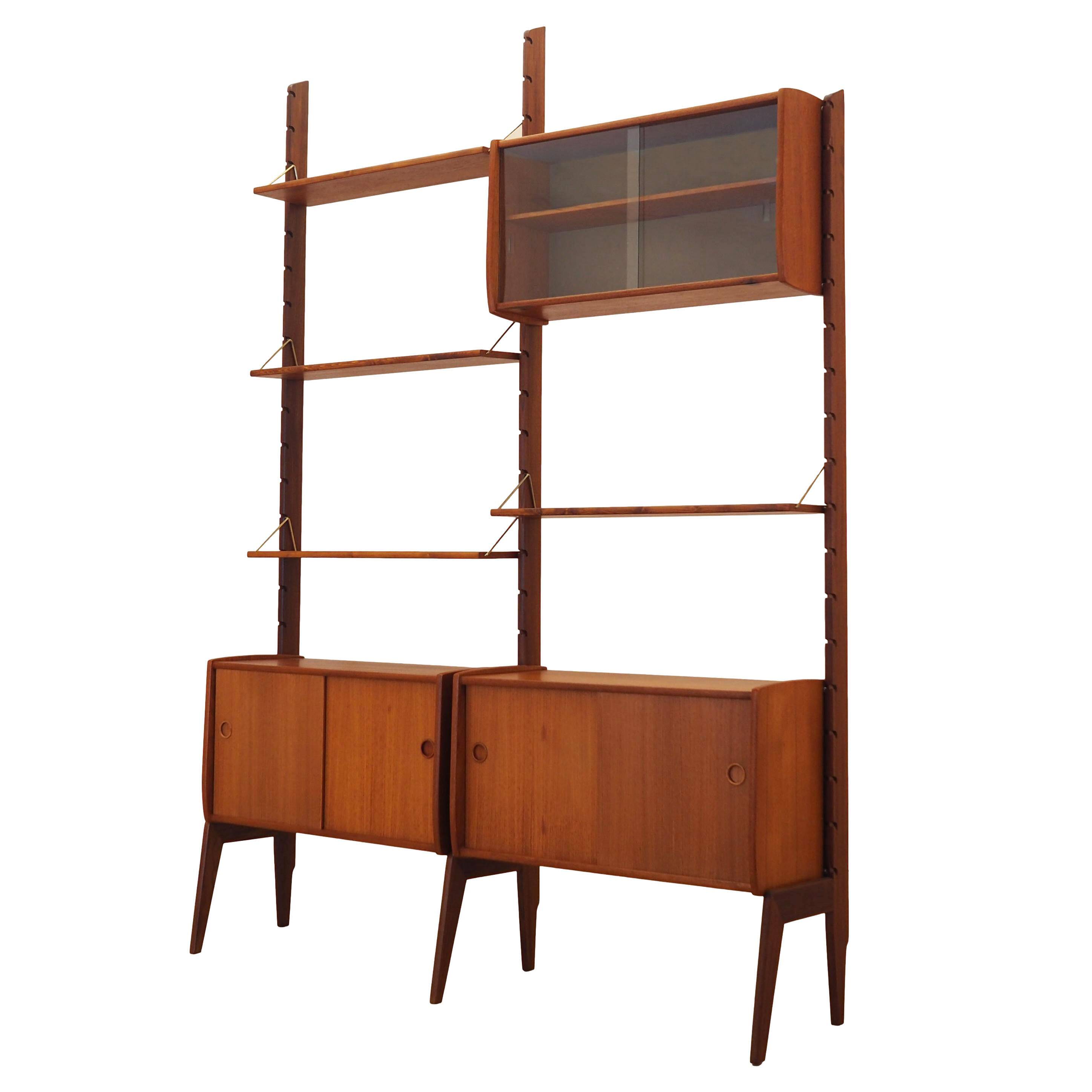 Teak modular shelving unit, Norwegian design, 1960s, manufactured by Blindh