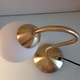 Bedside lamp in brass and opaline white vintage 70s