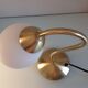 Bedside lamp in brass and opaline white vintage 70s