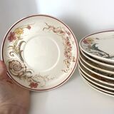 Set of 9 dessert plates "A la Samaritaine" K&G Lunéville 1900, art nouveau service