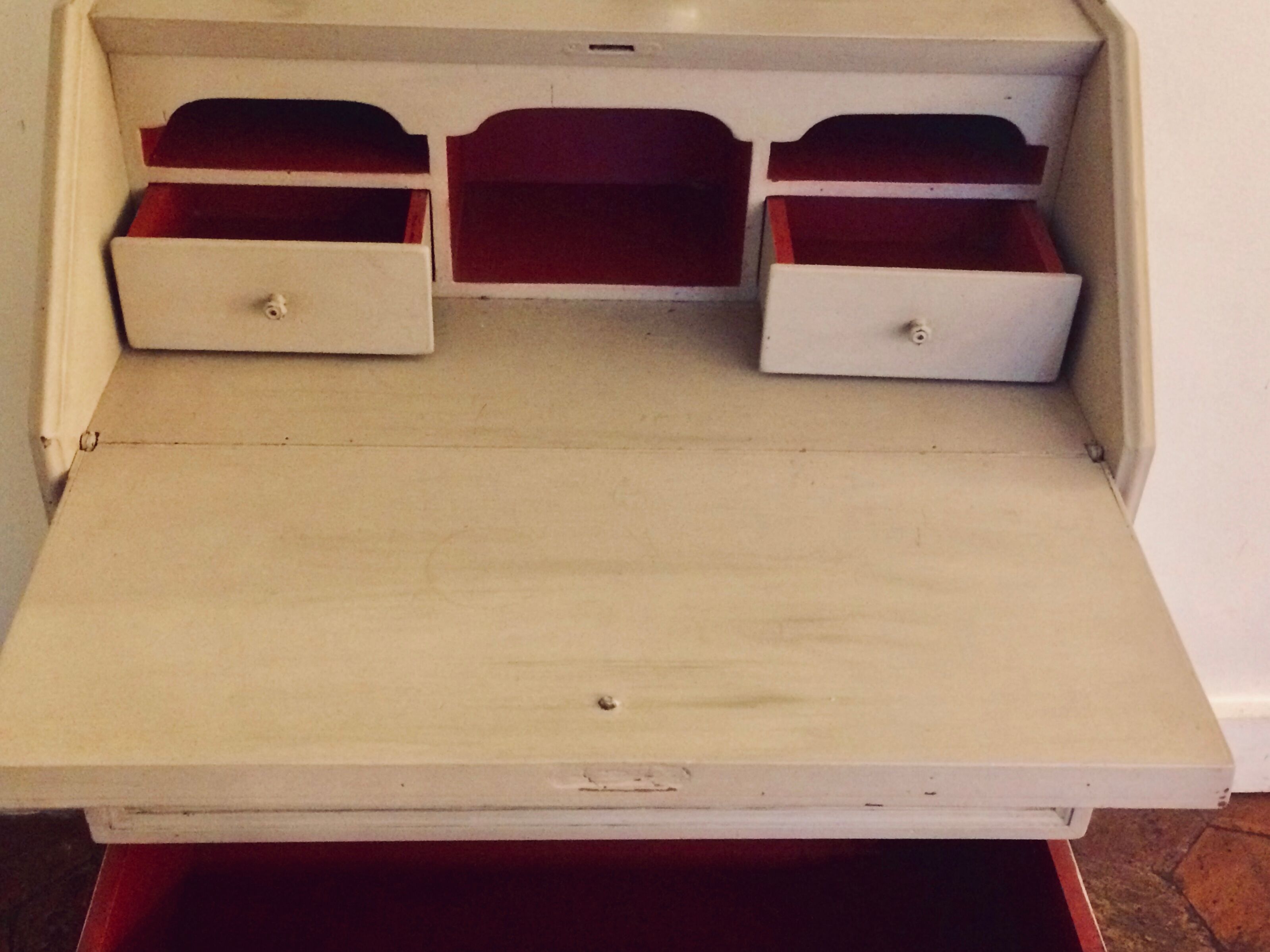 Secretary end donkey back 19th early 20th patinated waxed in Farrow & Ball