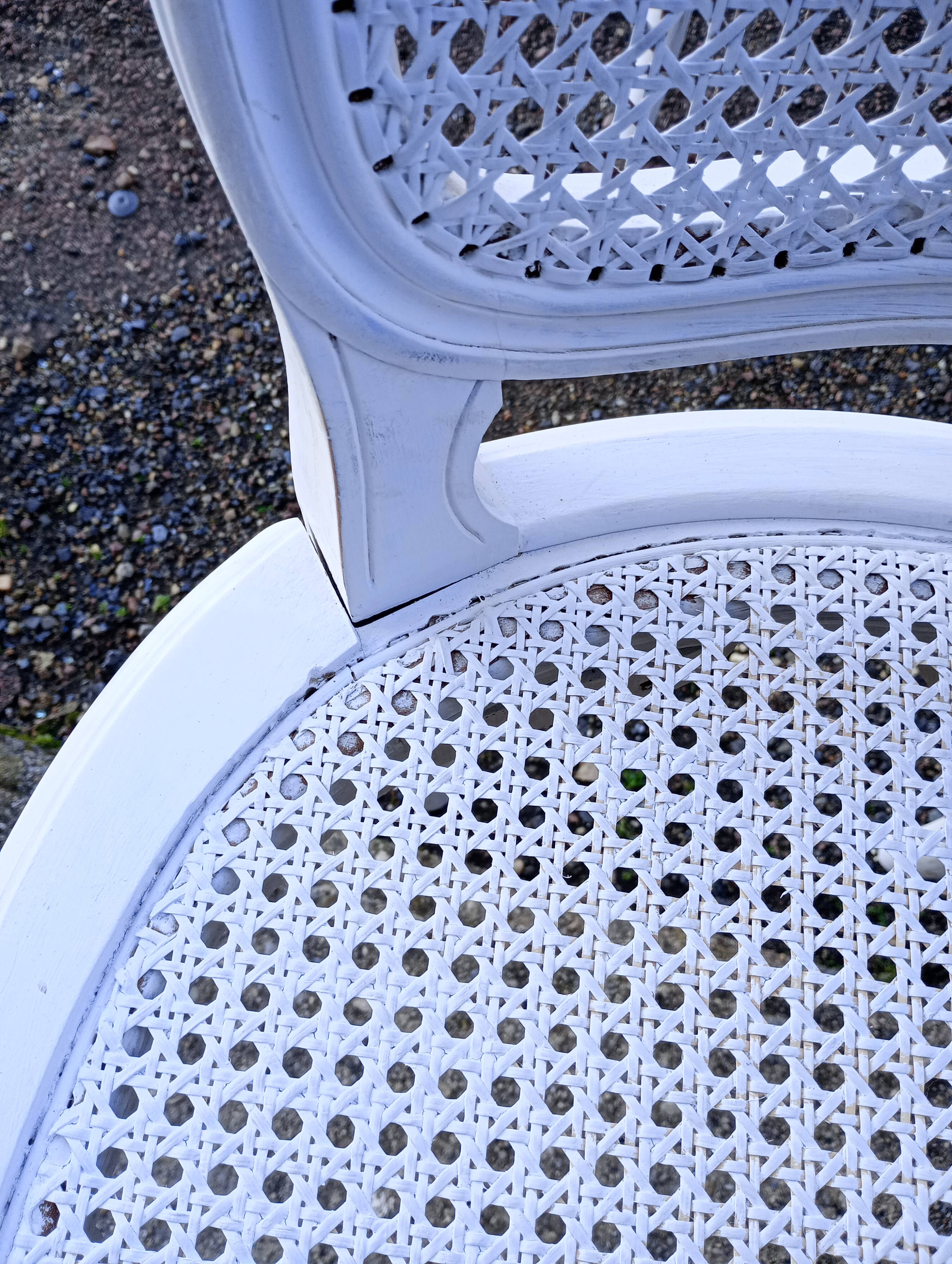 six Louis XV style caned chairs