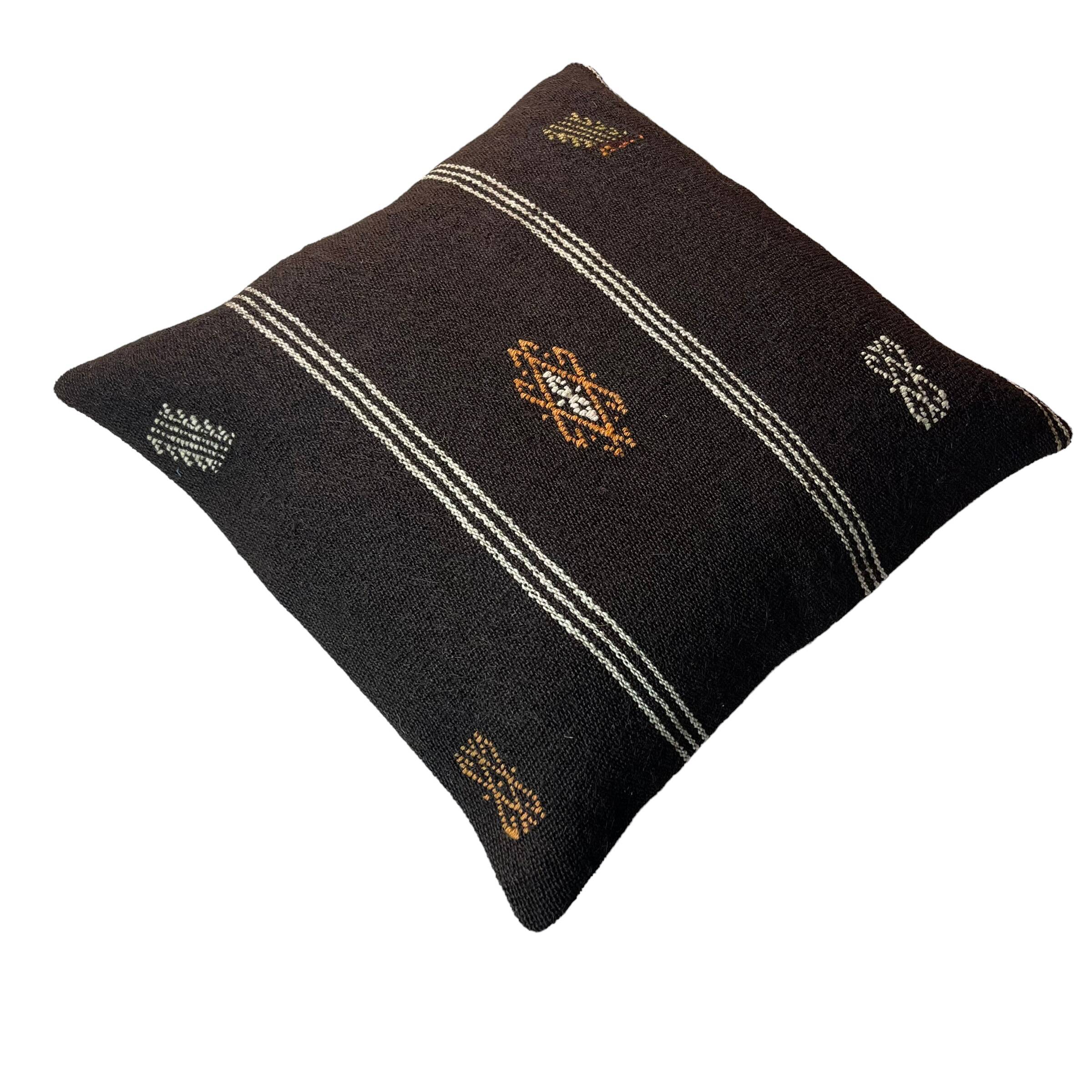 Vintage turkish kilim cushion cover , 55 x 55 cm