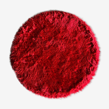 Tapis rond rouge 65cm