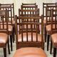 Suite of 12 English chairs nineteenth in mahogany and imitation leather
