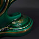 Paire de lampes en faïence verte et dorée, circa 1940