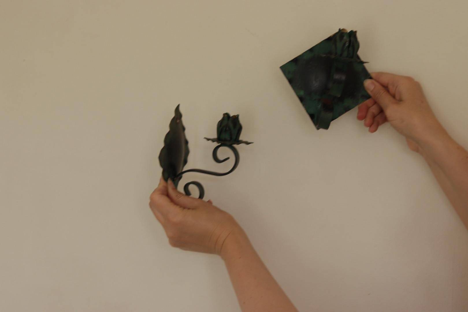 Vintage Swedish Wall Sconces in Patinated Greenish Brass