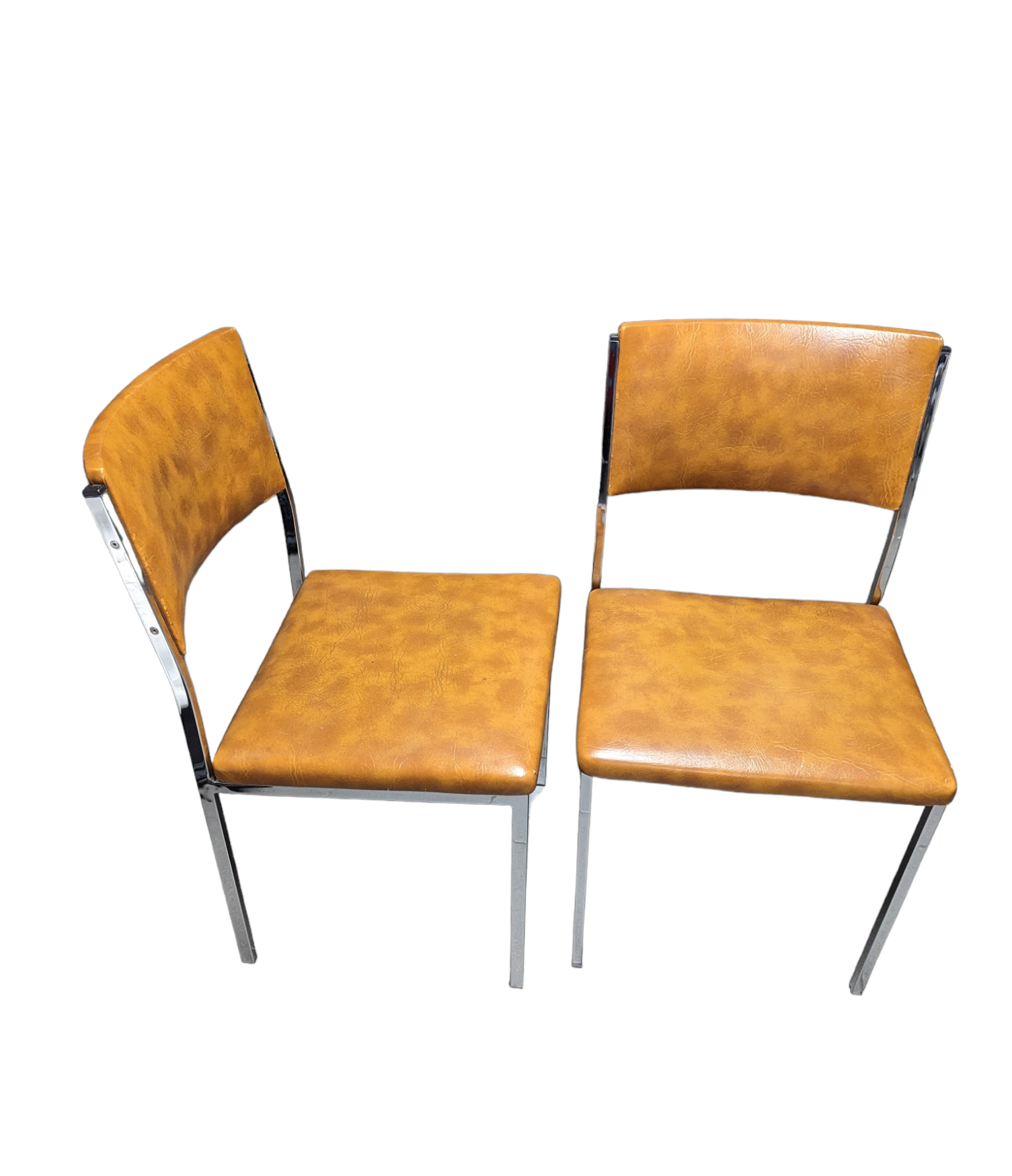 Pair of seventies chrome chairs