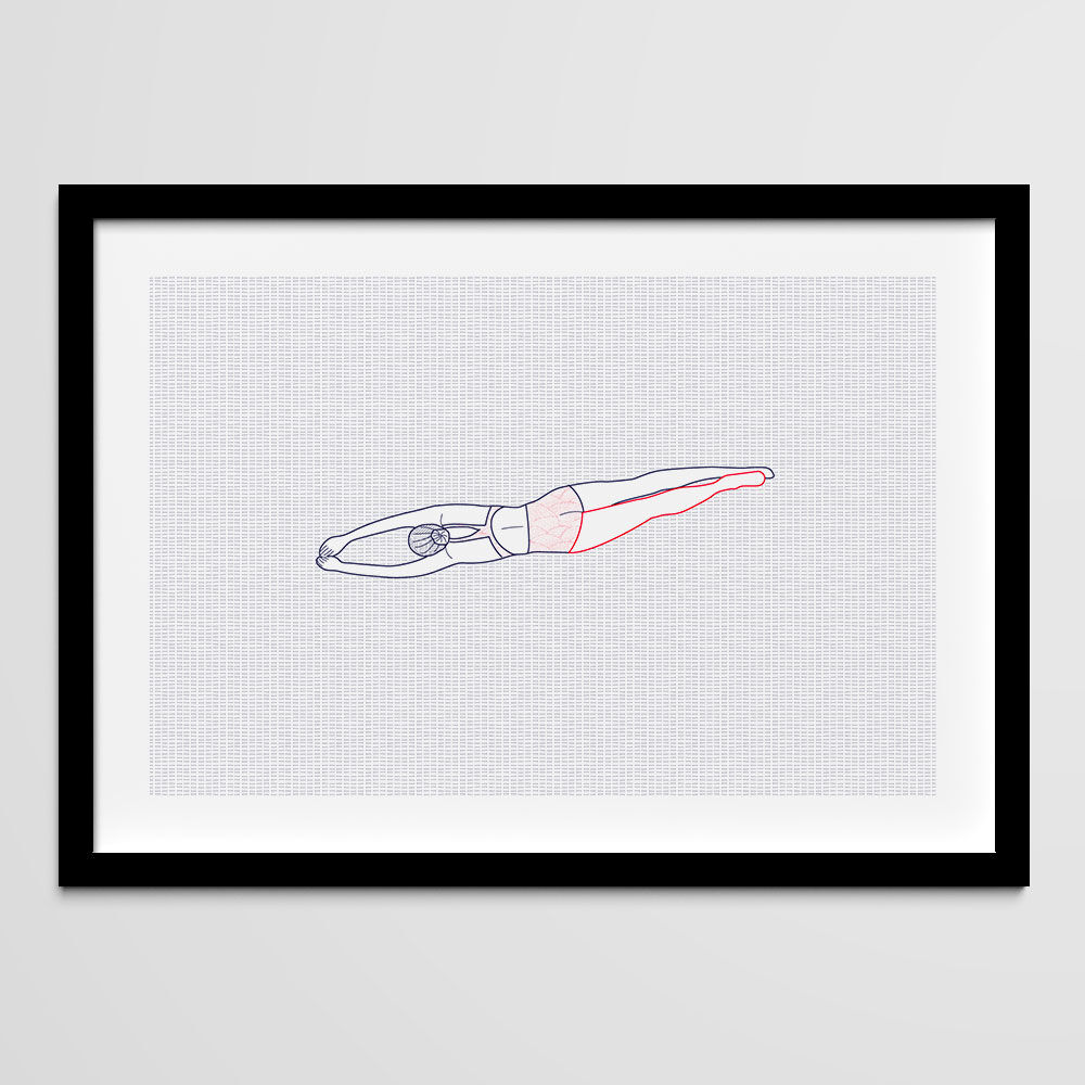 Illustration A4 naiade no. 8/8 brittany bather sea