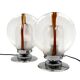 Toni Zuccheri, Set of 2 of Murano glass lamps, Mazzega, Murano Italy 1970