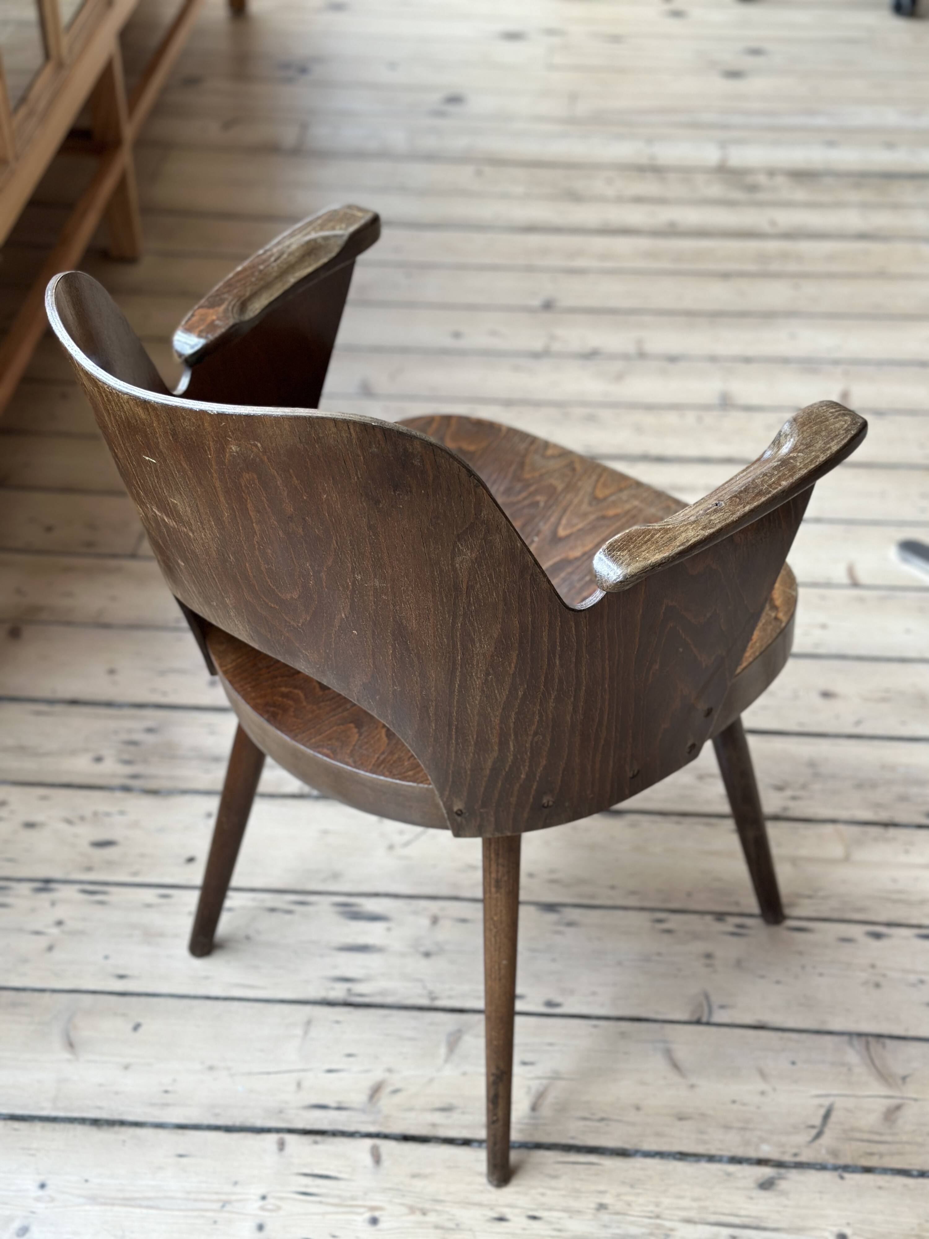 Lubomir Hofmann wooden armchair with armrests