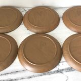 Set of 6 flat sandstone plates