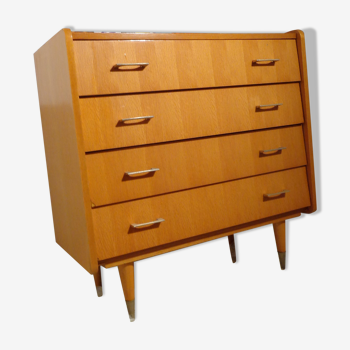 Vintage chest of drawers from the 60s in light wood