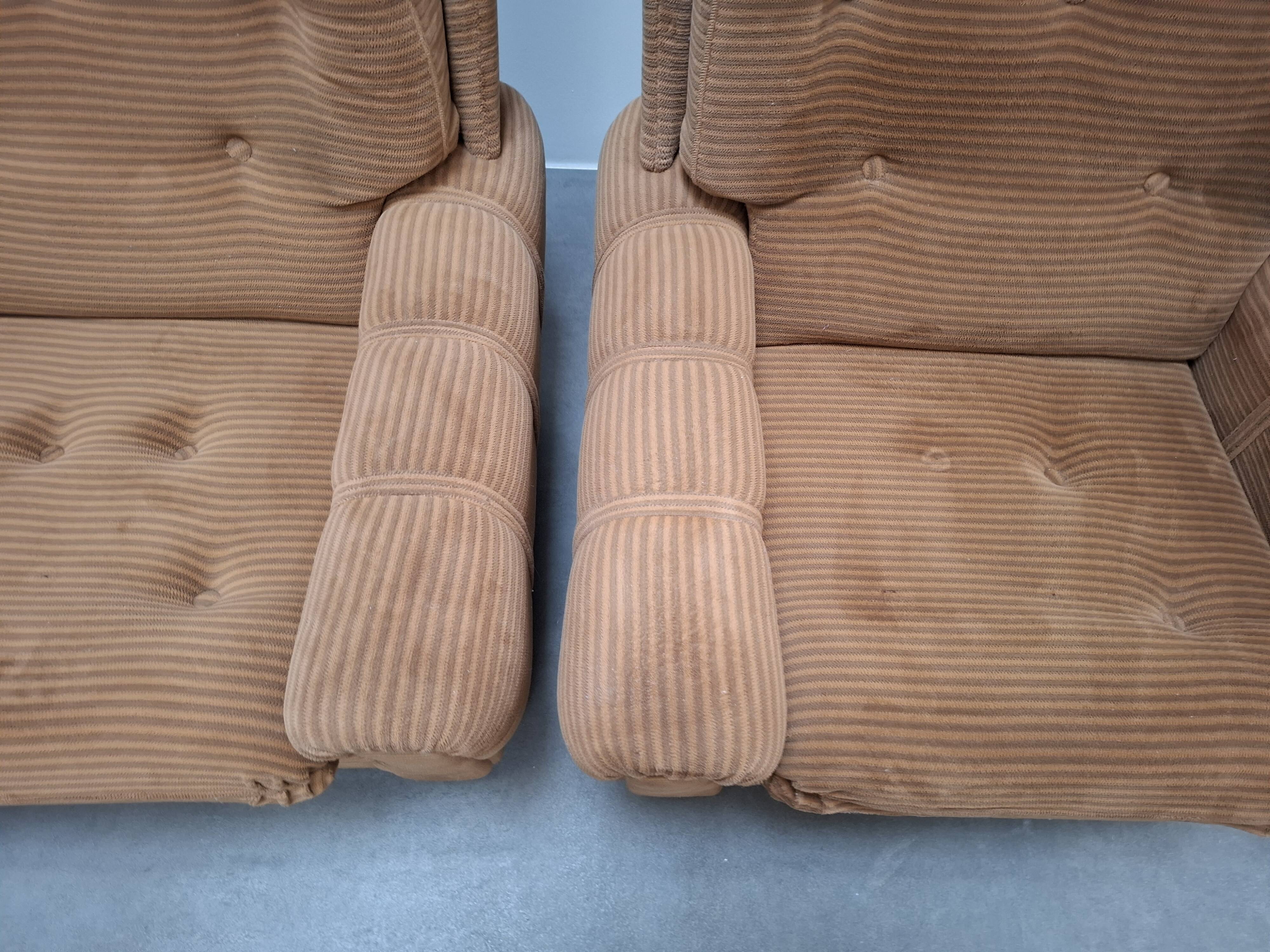 Pair of Czech TON Armchairs, 1985, Mid-Century Upholstered Lounge Chairs
