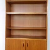 Scandinavian teak and metal bookcase