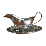 Sausage with its silver metal tray