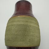 Vase suédois en grès pistache et sang de boeuf