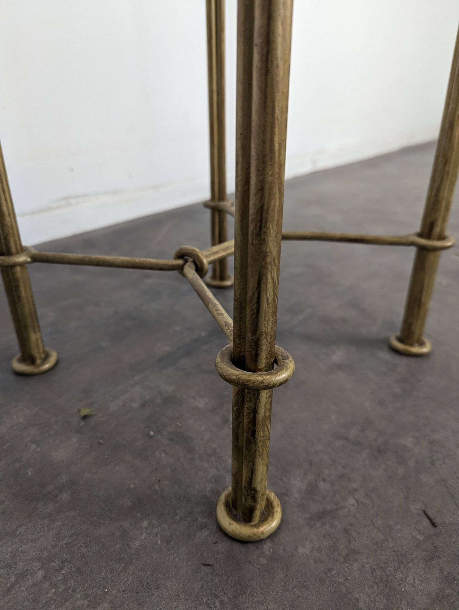 Wrought iron side table in the style of Diego Giacometti.