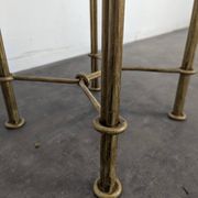 Wrought iron side table in the style of Diego Giacometti.