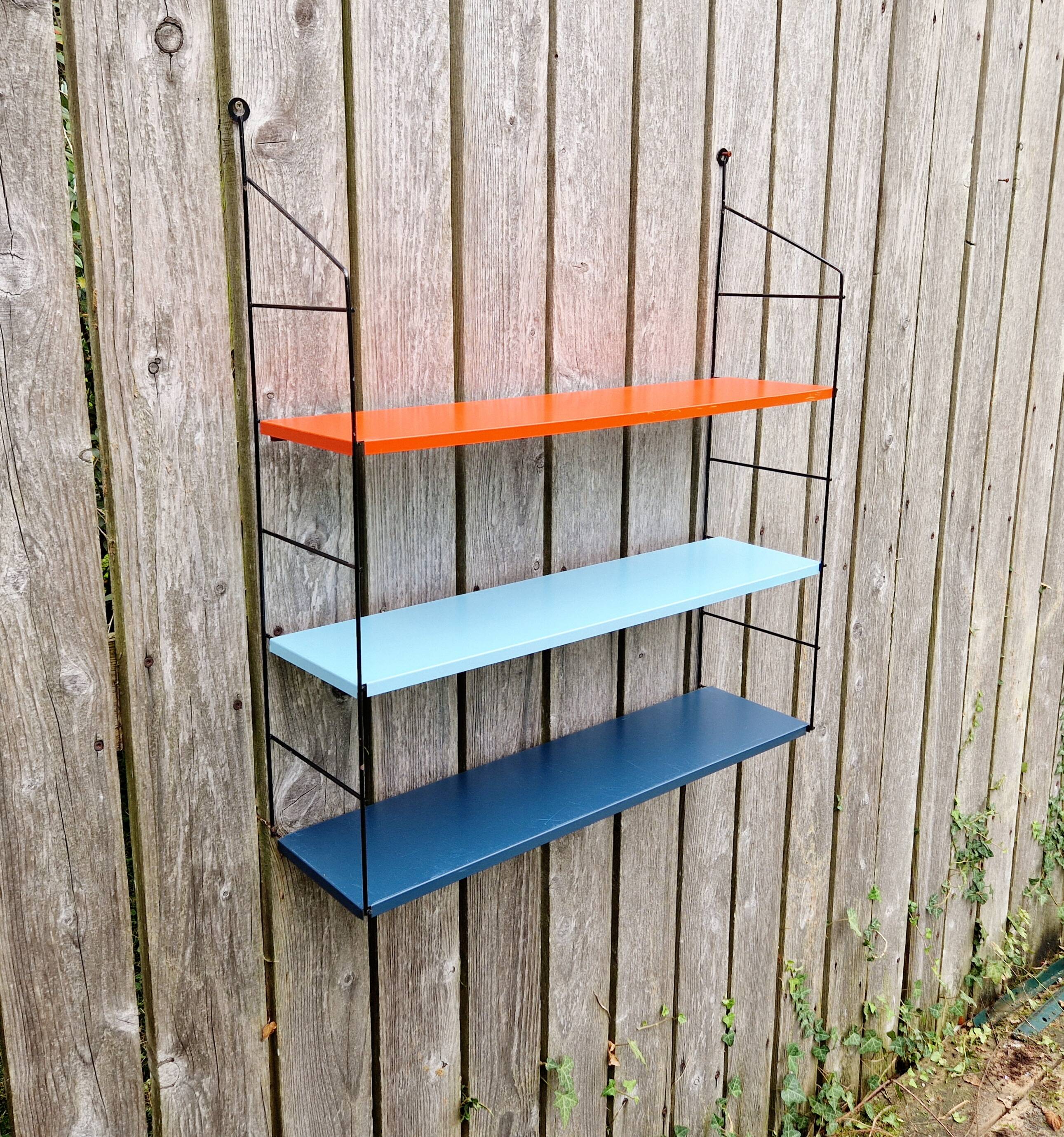 Vintage metal wall shelf, 60s