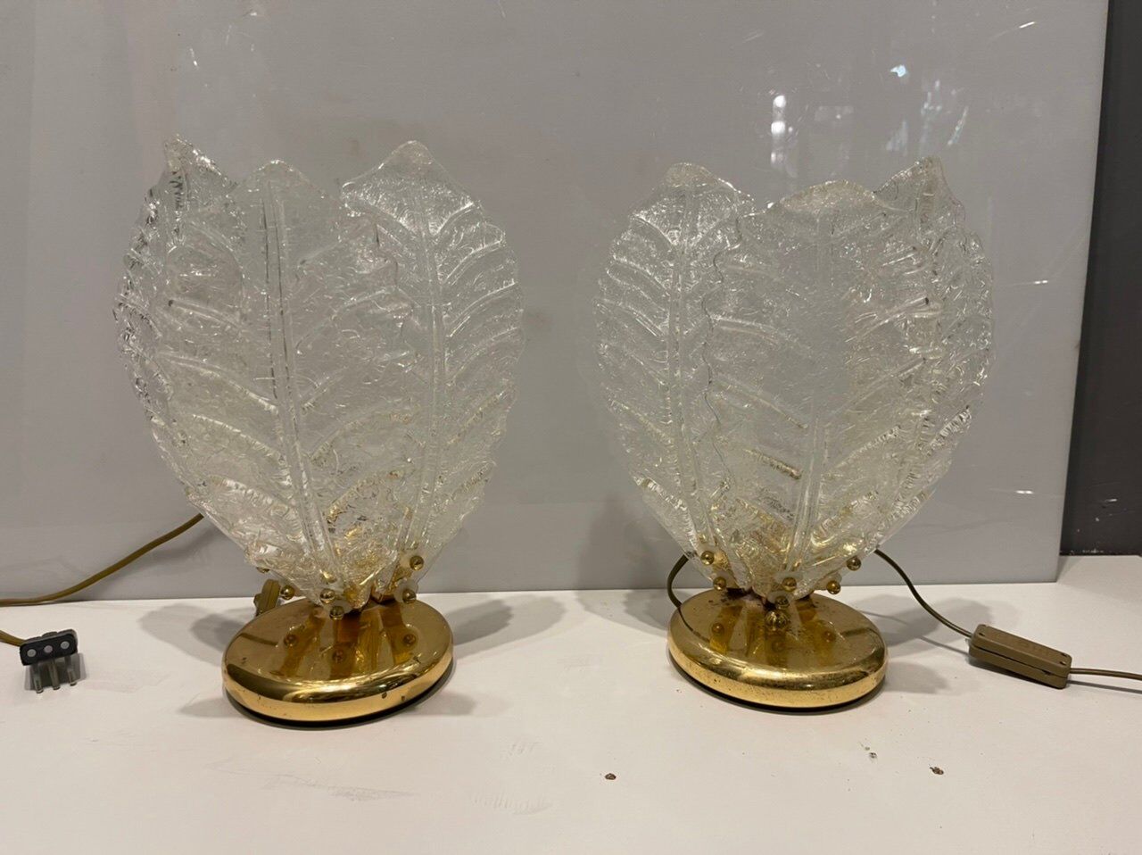 Lampes de table en verre de Murano, Ensemble de 2