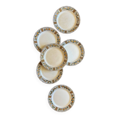 Set of 6 vintage flat plates model Elisabeth from HBCM