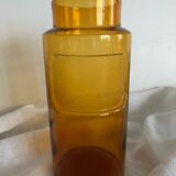 Amber jar, bubbled glass