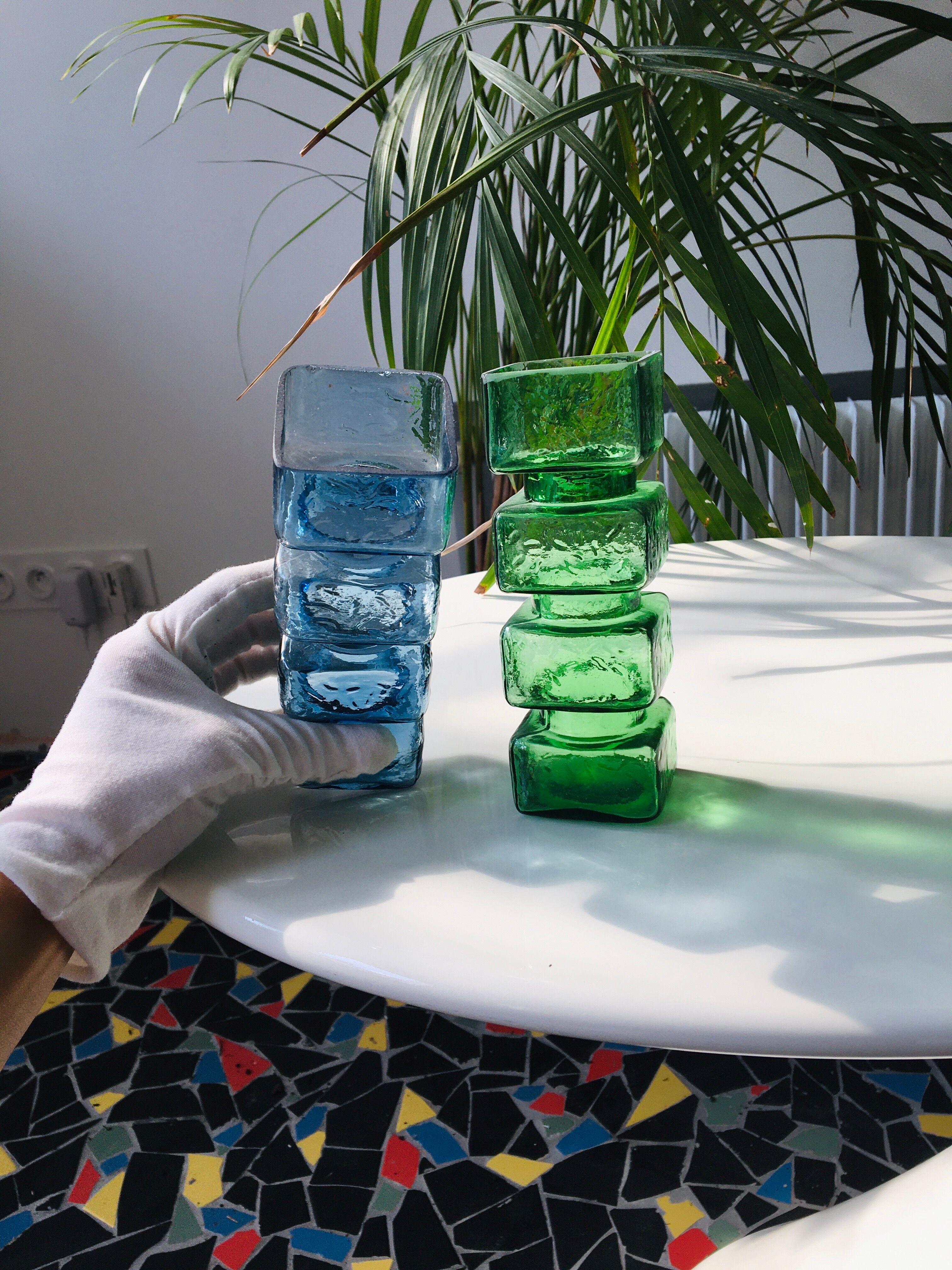 Duo high vases Pala by Helena Tynell for Riihimäki Finland