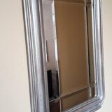 Silver patinated teak mirror 57x76cm