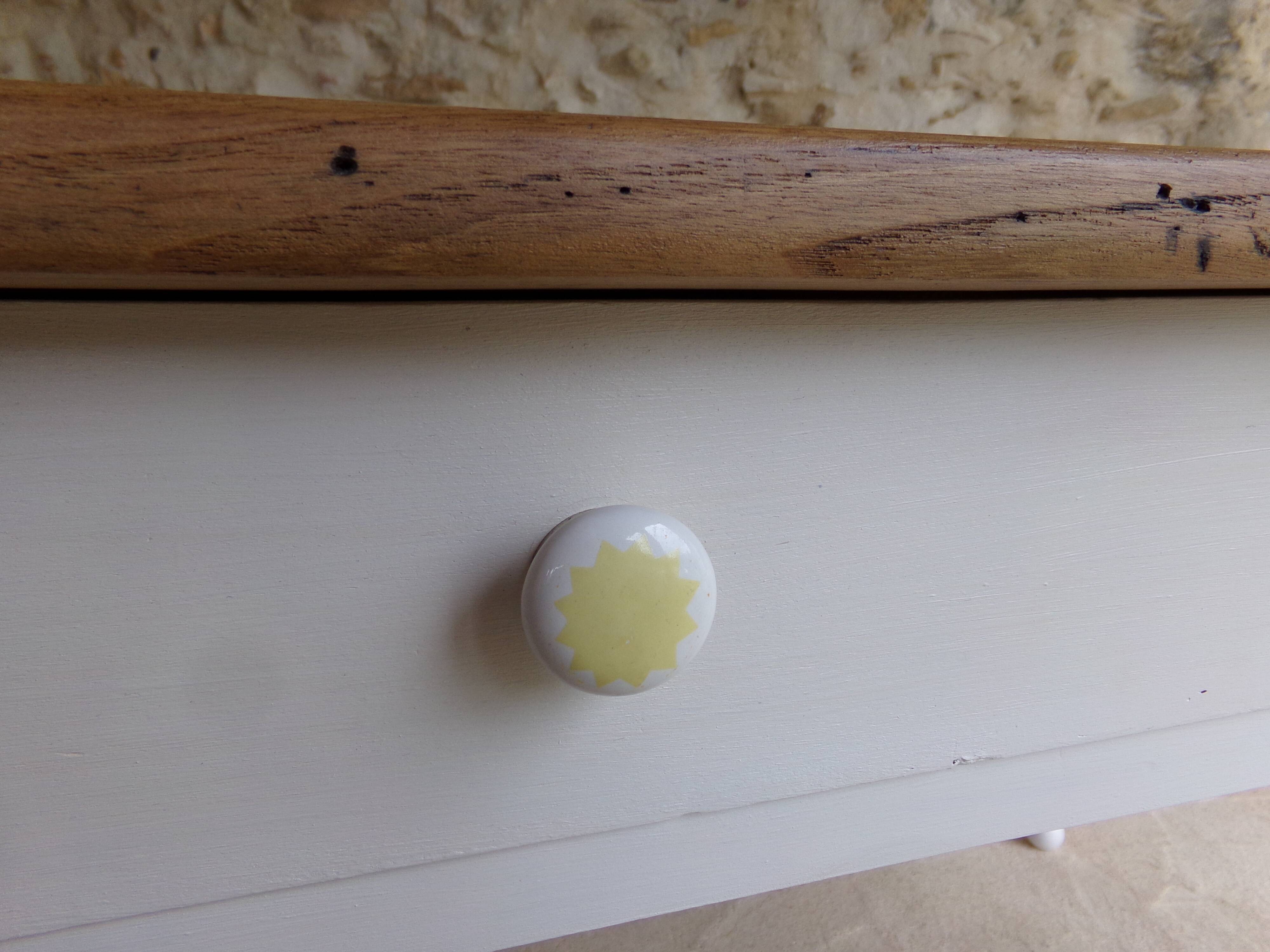 Old farm table turned feet