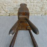 Mountain chair in solid wood, carved with gouge, 60s