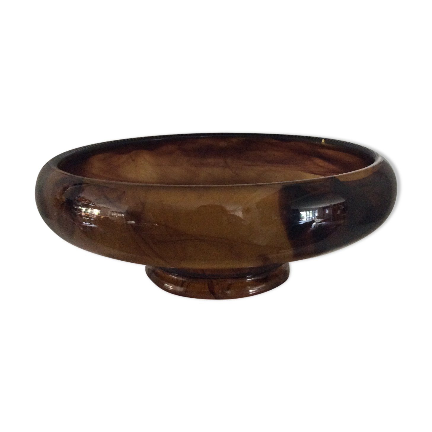 Old glass paste table center