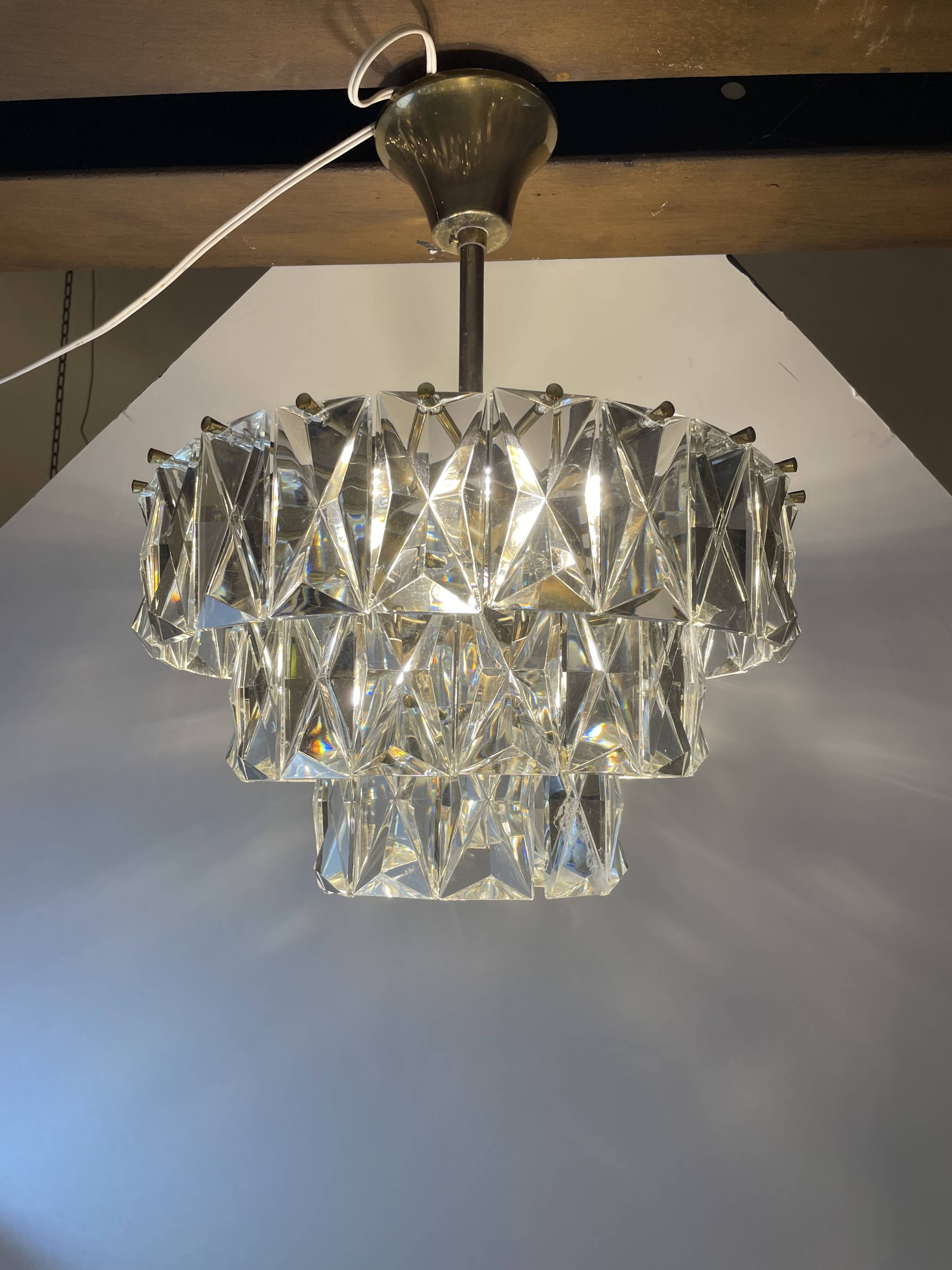 Crystal Prism Chandelier by Kinkeldey, 1970s
