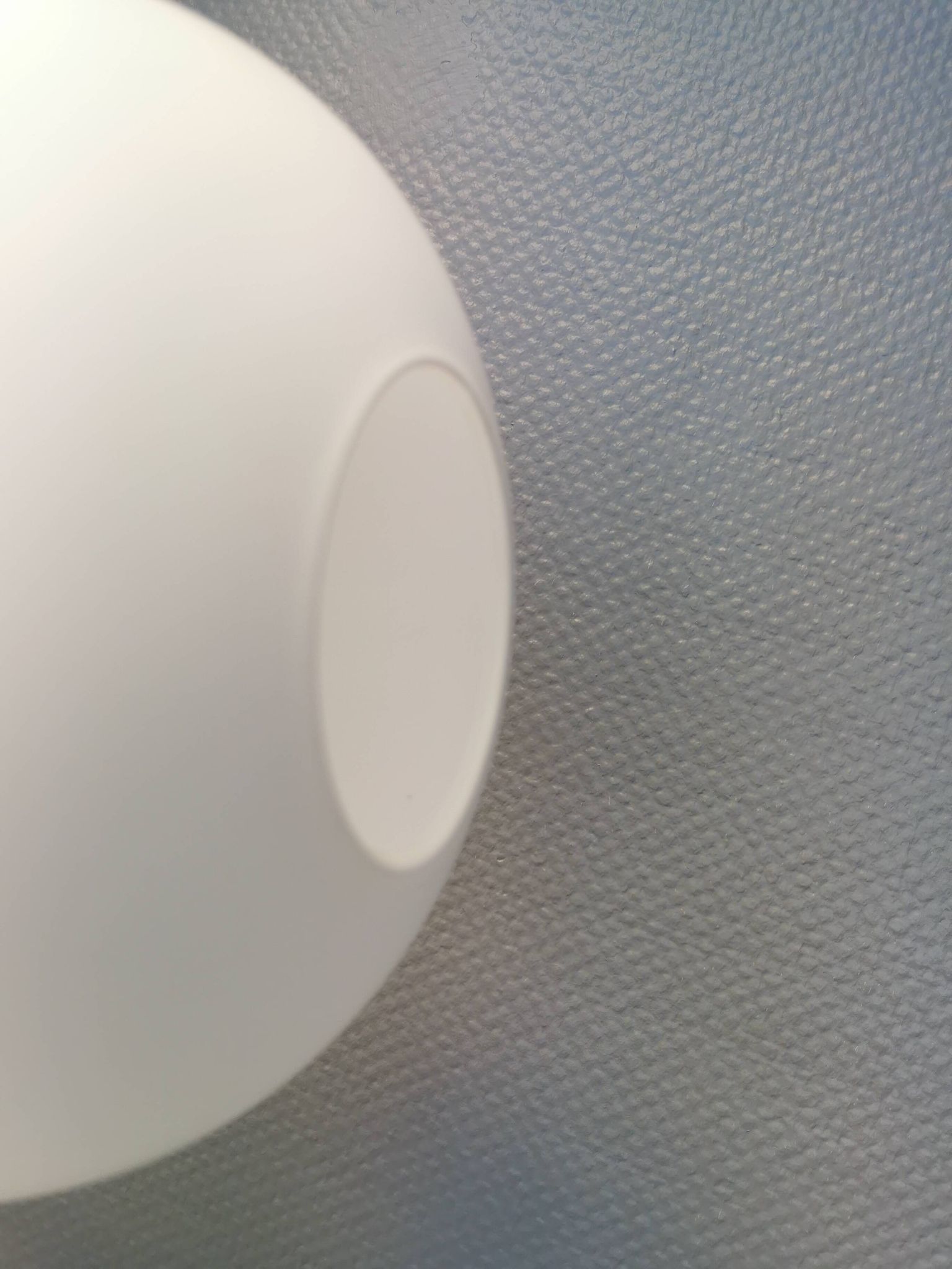 Large hanging lamp in white opal glass with brass top. Danish and estimated from the 1970s.