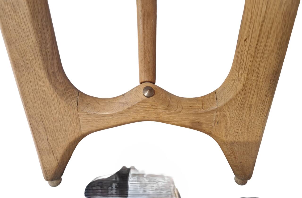 Table à Manger Vintage En Chêne Et Marqueterie De Chêne, Guillerme Et Chambron