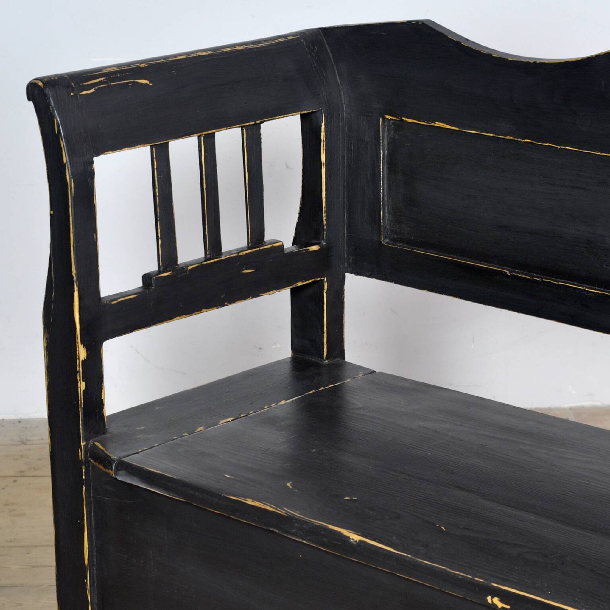 Antique pine drop-top bench, 1900s