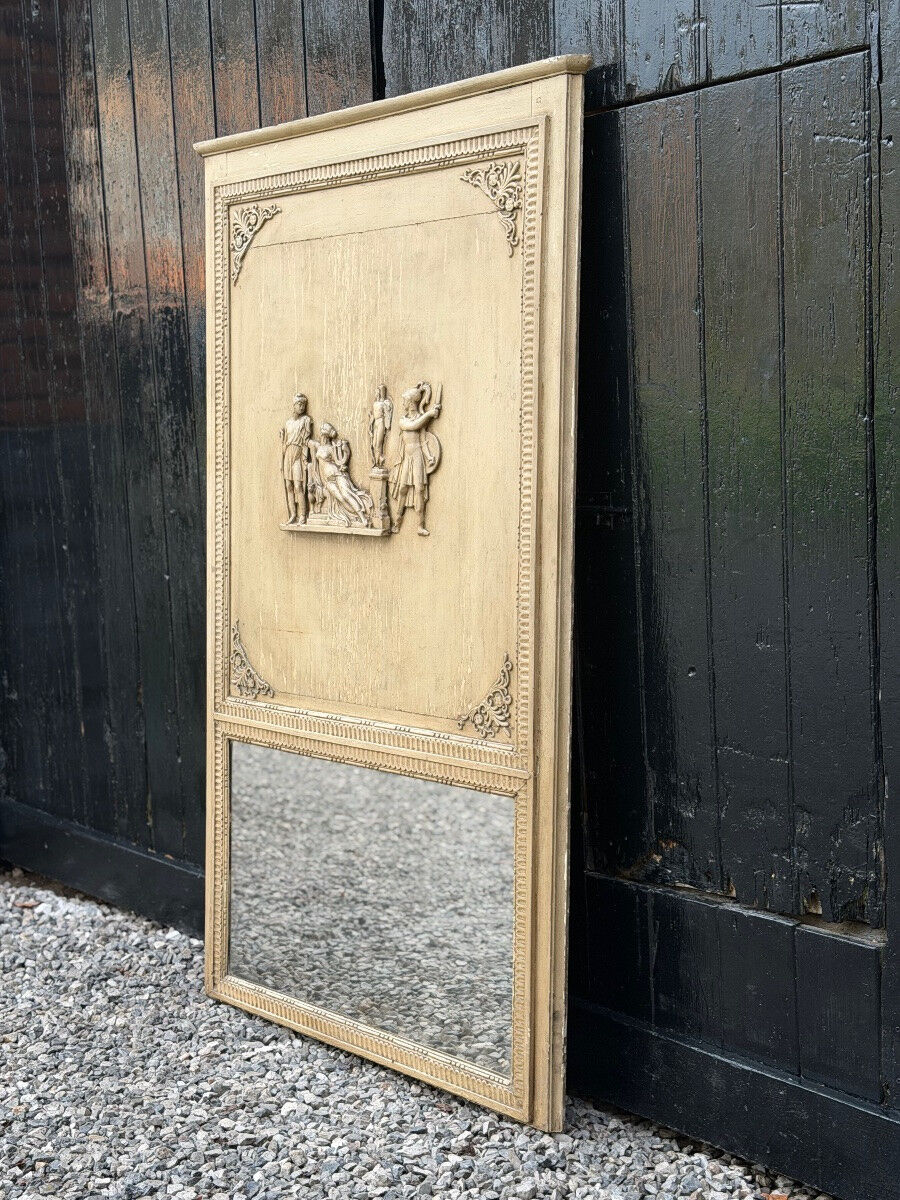Directoire mirror or overmantel, stuccoed and painted wood, early 19th century.