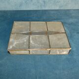Vintage handkerchief box in philippine mother-of-pearl and circa brass 1970