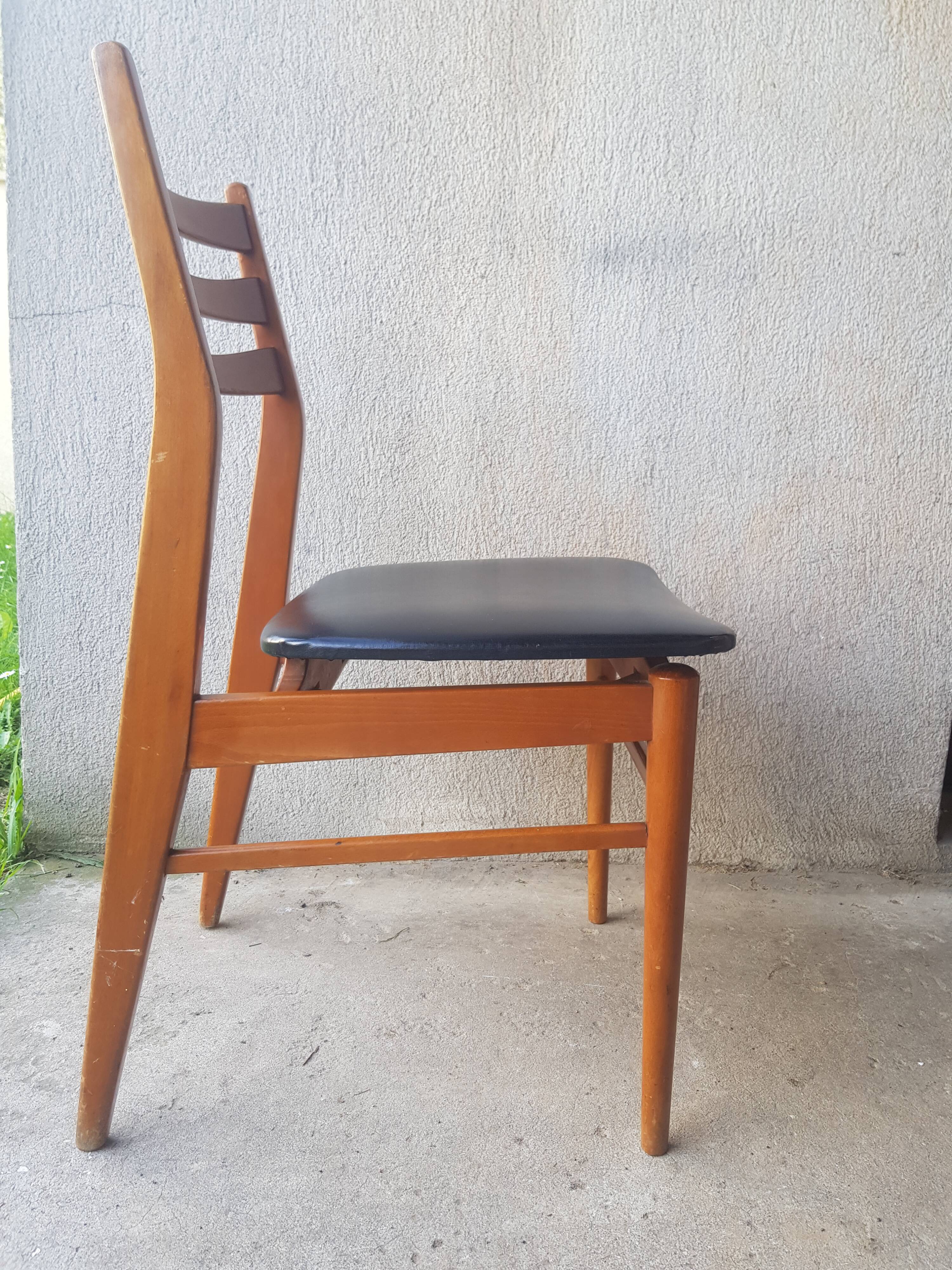 Teak and skai chair