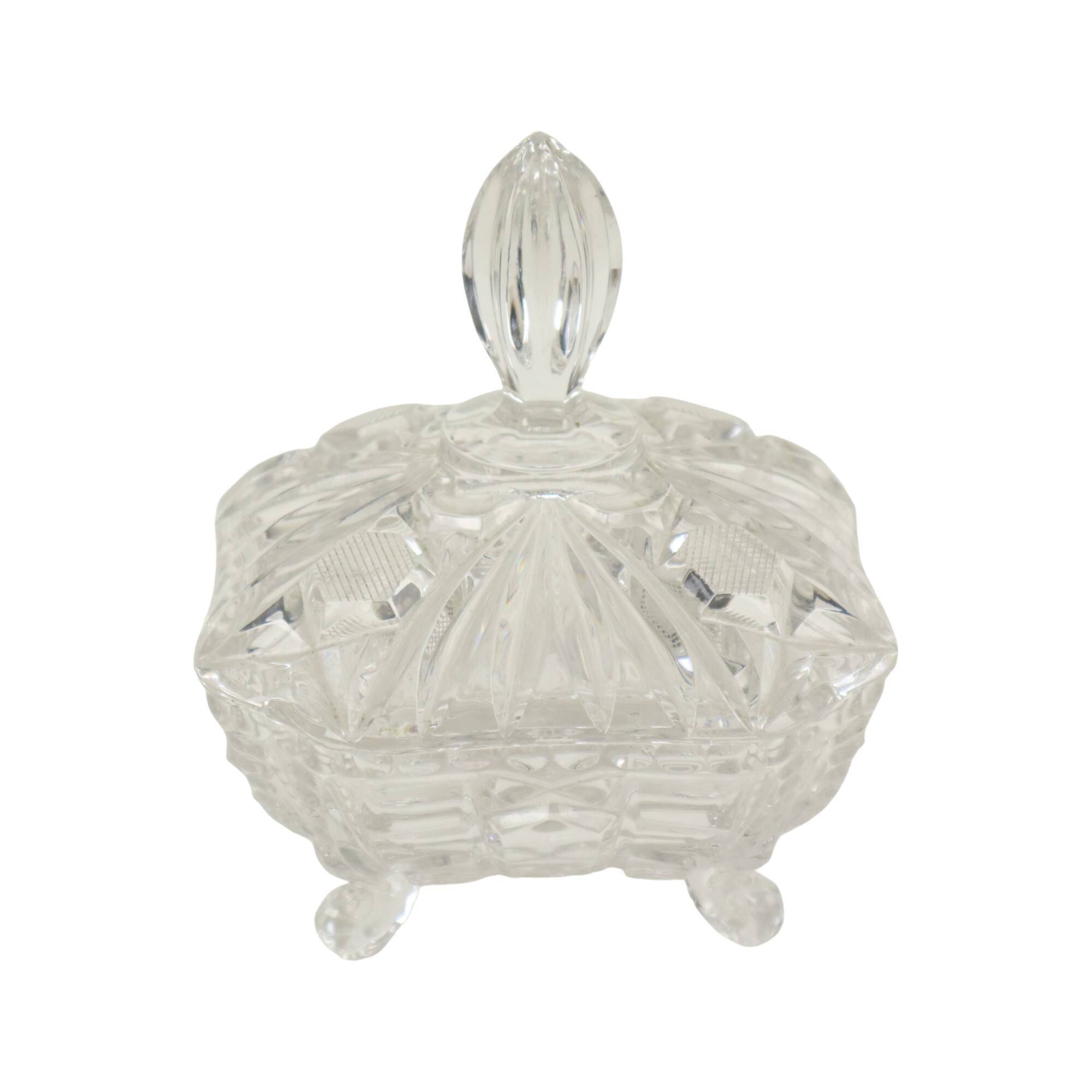 Vintage Crystal Bonbonnière Candy Jar with Lid Sixties