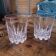 2 cut crystal whisky glasses – starburst base, 1970s