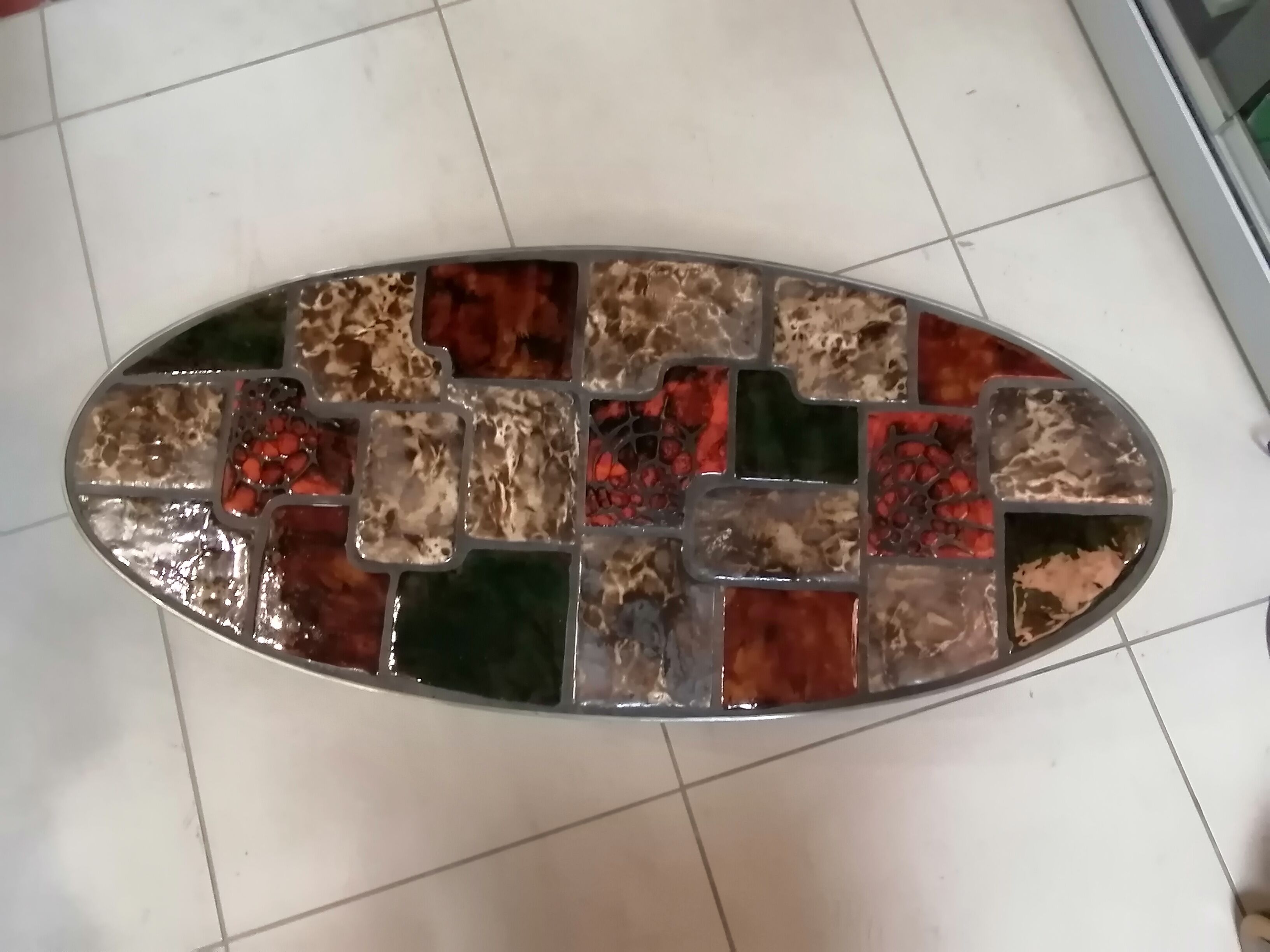 Vintage ceramic steel coffee table